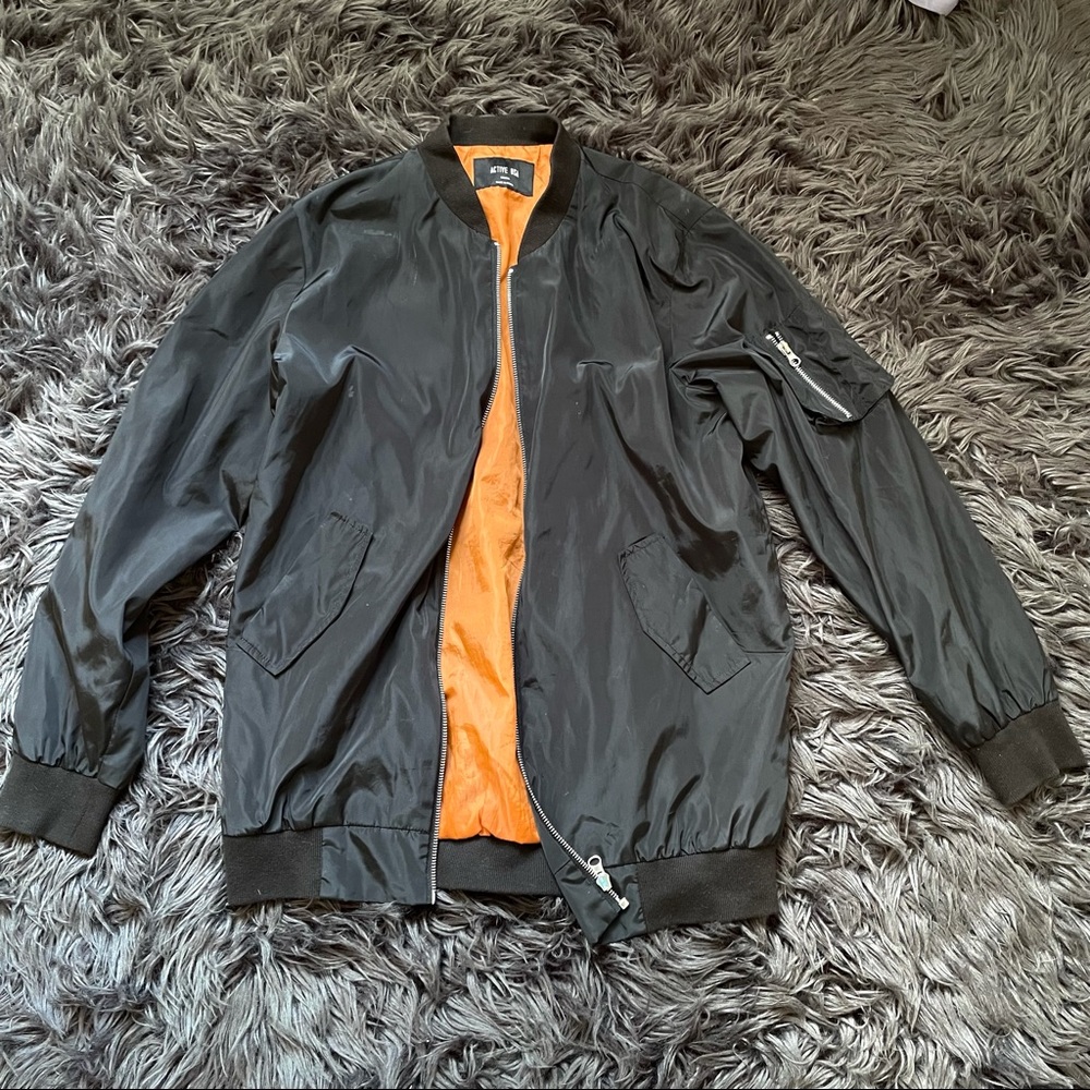 Fall Black Bomber Jacket
